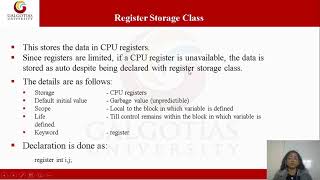 MCAN1170, Problem Solving and Computer Programming: Datatype & Storage Classes