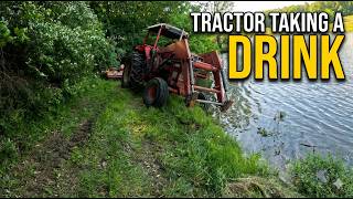 FARM TRACTOR IN A POND!!!  ANOTHER SKID STEER RESCUE!!! screenshot 5