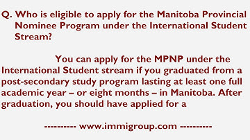 Who is eligible to apply for the MPNP under the International Student Stream?