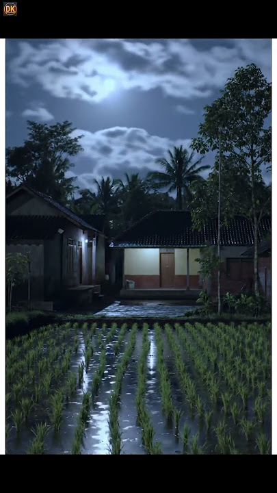 A Quiet and Peaceful Night, the Yard of the House Illuminated by the Pale Moonlight #night #short...