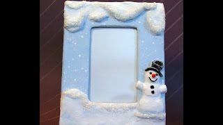 Creative Paperclay Winter Snowman Frame tutorial