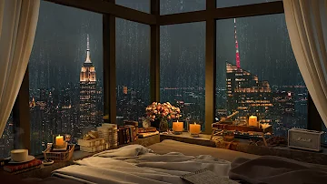 4K Cozy Bedroom in New York City with Jazz Music for Relax and Study