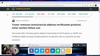 Trezor removes controversial address verification protocol, other wallets follow suit