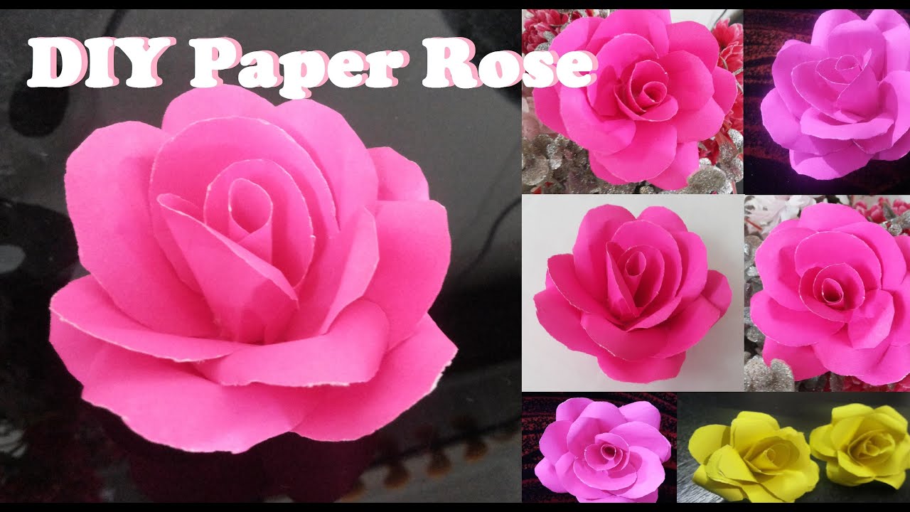 DIY Rose Flower from Color Paper | Home Decor Ideas - YouTube
