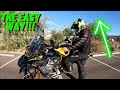 Easiest way to get on a large adventure motorcycle