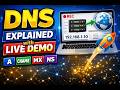 DNS Explained with Live Demo | A Record, CNAME, MX, NS Made Easy | Hindi