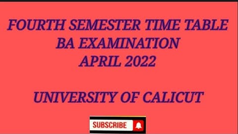 Time table/fourth semester/BA/university of calicut