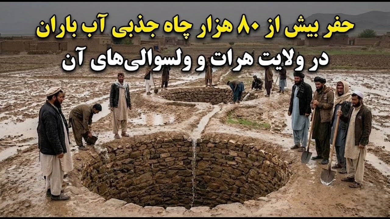 حفر بیش از ۸۰ هزار چاه جذبی آب‌باران در ولایت هرات و ولسوالی‌های آن