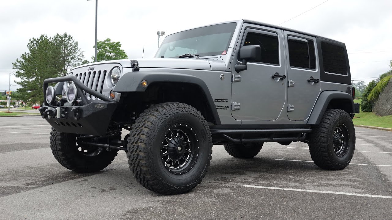 2015 Jeep Wrangler Unlimited Sport Lifted - Walkaround - YouTube