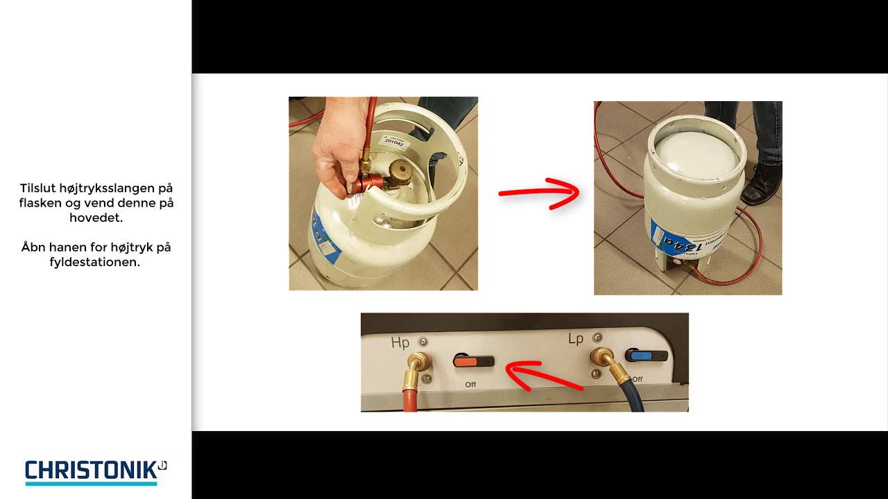 Påfyldning af kølemiddel på Spin Sleek, OK Clima & Clever