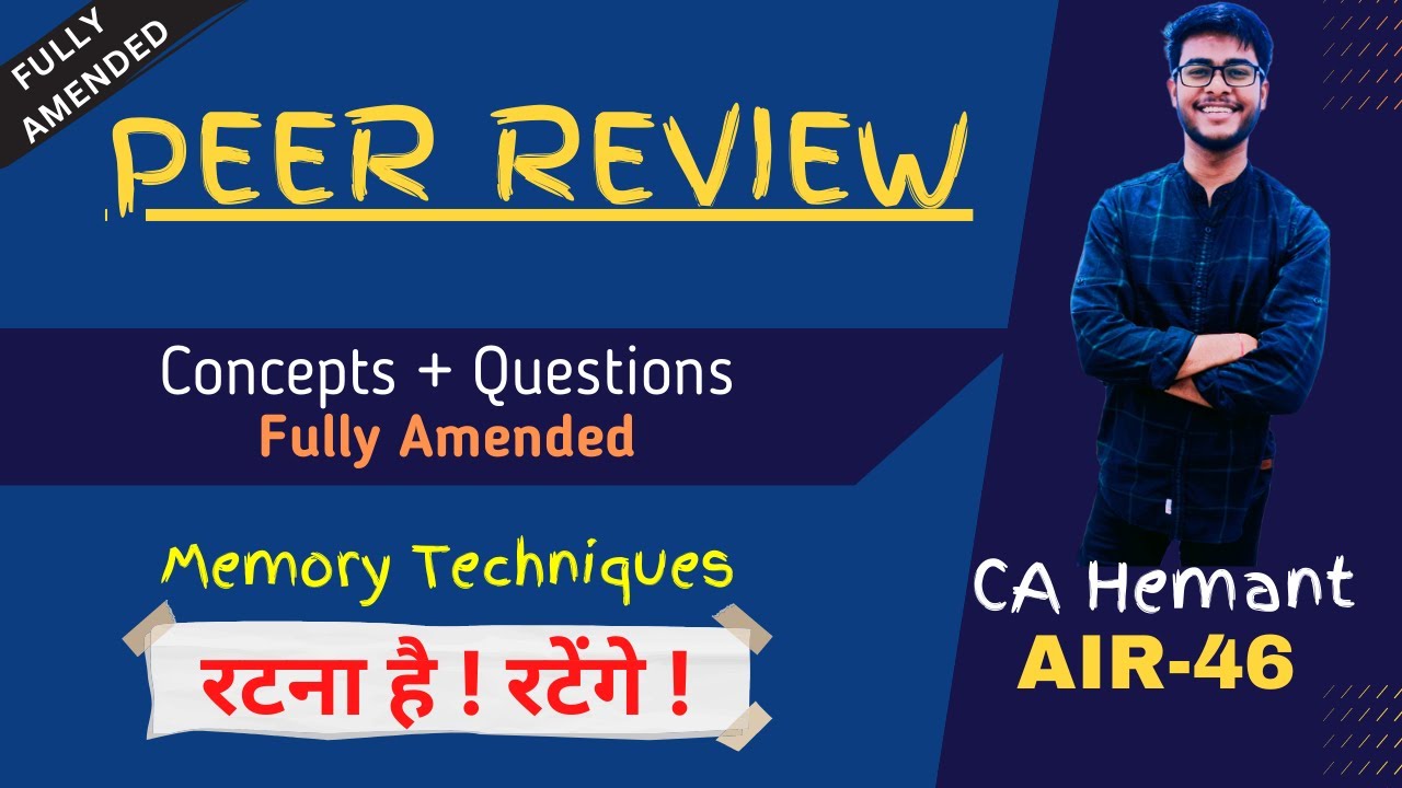 Peer Review Nov 23 | CA Final Audit Revision Cum Free Fastrack - YouTube