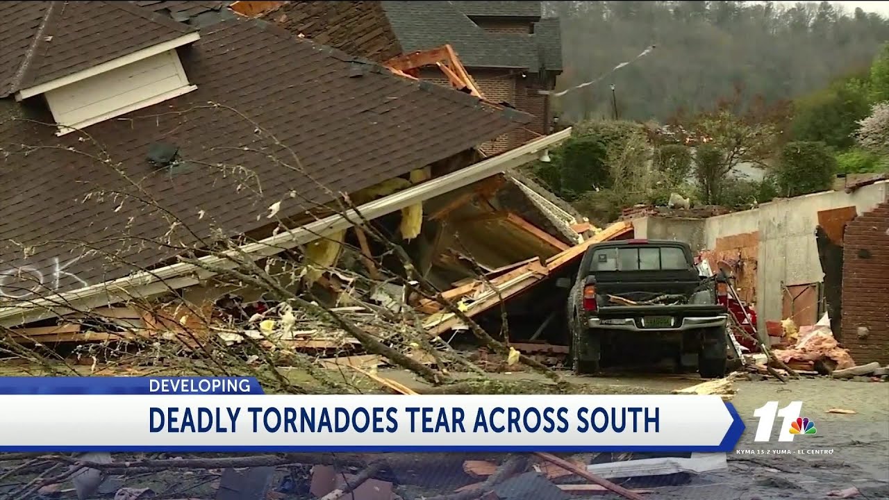 Deadly tornadoes tear across South - YouTube