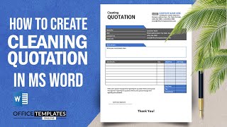 How to Design Cleaning Quotation in MS Word | Cleaning Quote Example screenshot 5