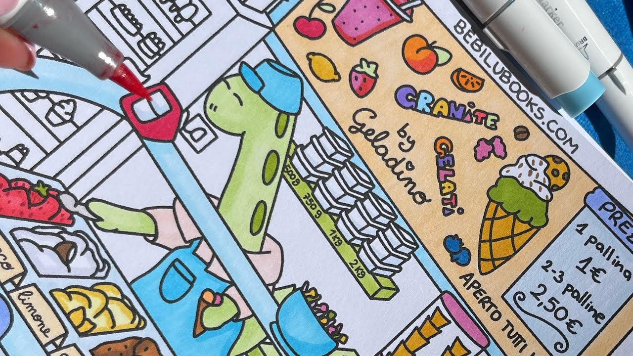 Colorazione in ASMR 🖌️LIVE🦕 #6 Geladino - Dinosauri fanno cose da colorare (Spring Edition 2024)