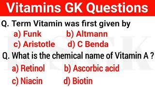 Important Vitamins GK || Vitamins GK Questions And Answers  || Science GK MCQ