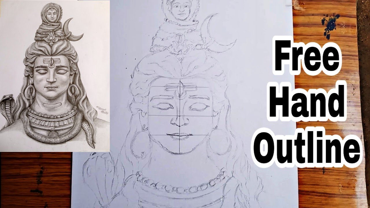 Image of Drawing Or Sketch Of Blessing Lord Shiva Outline  Illustration,-AH107675-Picxy