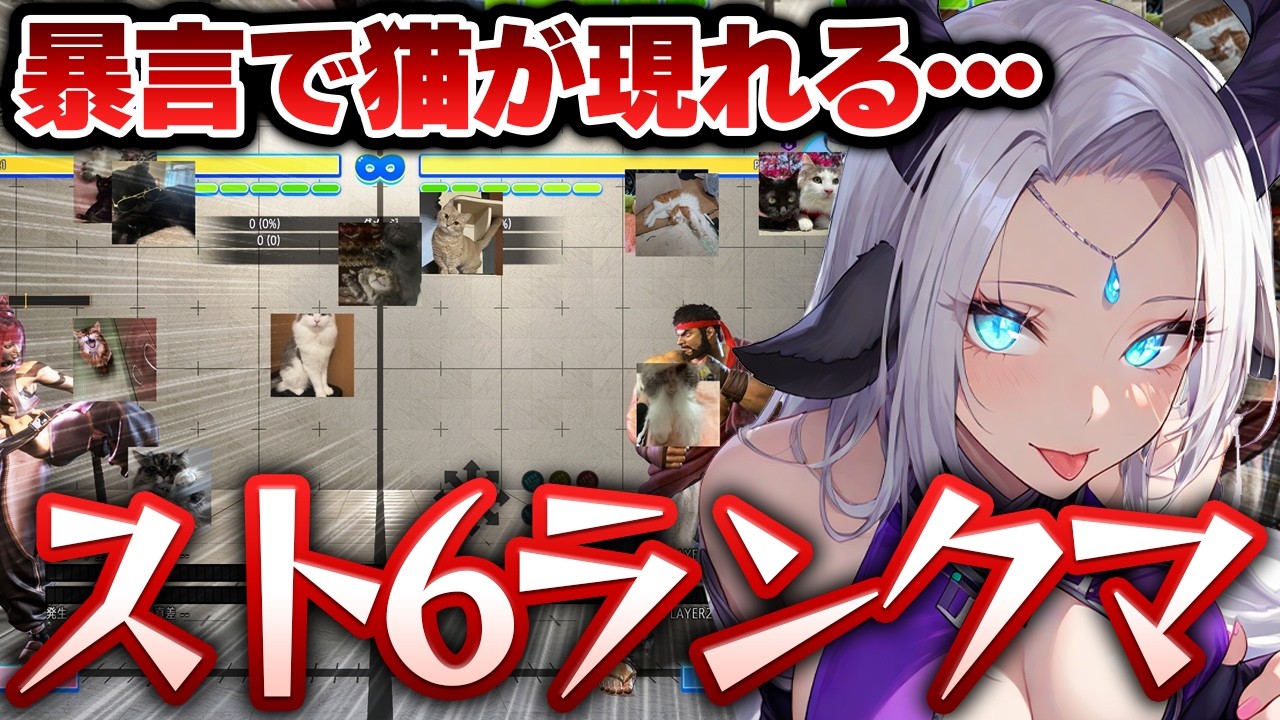 【スト6/ランク】暴言を言うたびに画面が猫で埋まっていくランク配信【新人Vtuber/羚王リレイア】#ジュリ #スト6  #sf6  #ストリートファイター6
