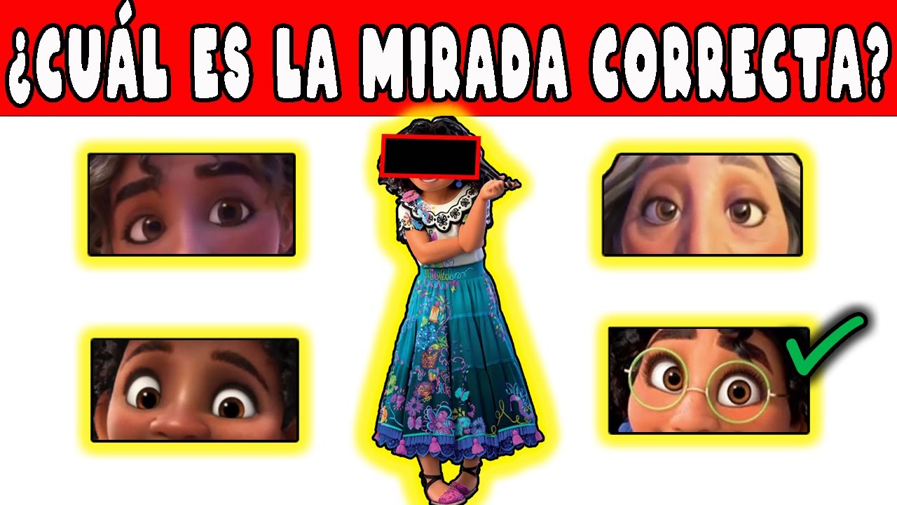 Dificultad:🟢50% Adivina La Mirada Correcta Del Personaje De Encanto 1 ...