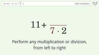 Master Order of Operations: Solve (3+8)+42/7*2 Step by Step!