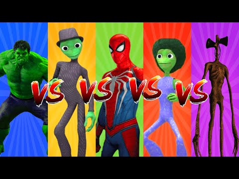 Dance challenge dame tu cosita vs spiderman vs hulk vs me kemaste  Alien Green dance challenge 