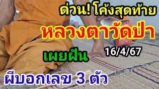 #ผีบอกเลข3ตัว โค้งสุดท้าย#หลวงตาวัดป่า เผย ผีเข้าฝัน บอกเลขเด็ดงวดนี้ #ห้ามพลาด16/4/67#หลวงปู่สรวง