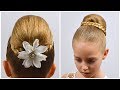 3 Min High Bun Hairstyle (Chignon) | Cute holiday hairstyles for long hair | LittleGirlHair