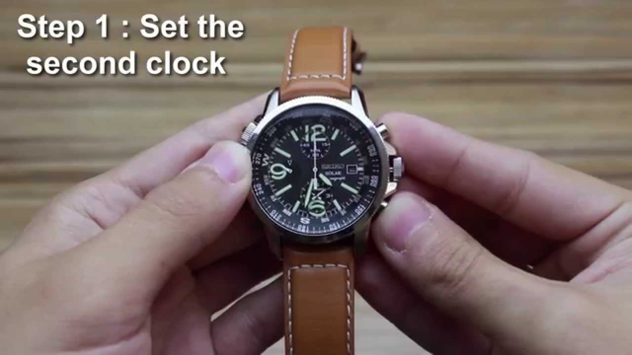 How to set the alarm on Seiko SSC081-SSC093-SSC079 (v172) - YouTube