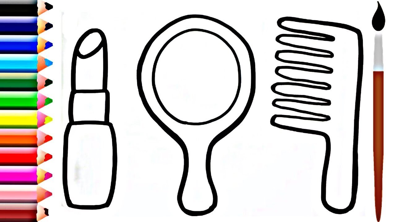 Картинка раскраска расческа для детей