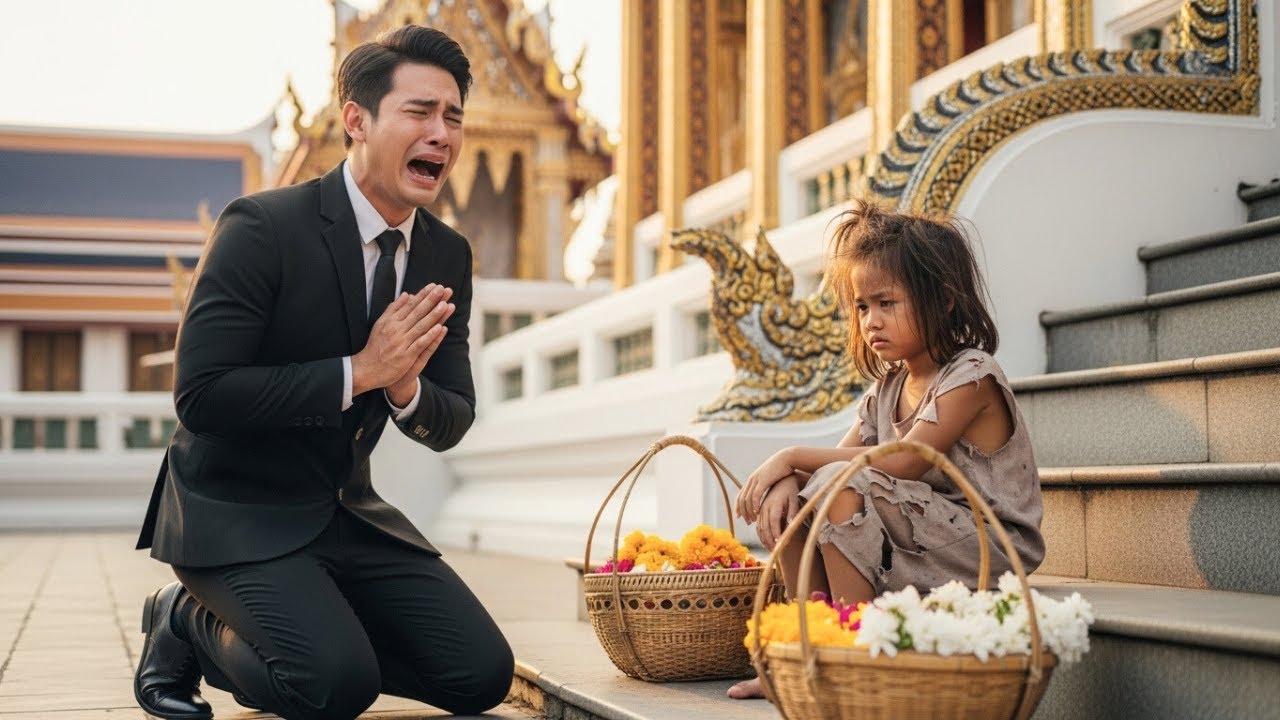 เศรษฐีเจอลูกที่หายไป…กำลังขายดอกไม้บนบันไดวัด! ความจริงที่ทำคนทั้งประเทศร้องไห้ 😭💔
