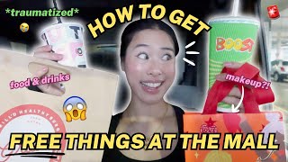 HOW TO GET FREE THINGS AT THE MALL *my dignity has left the chat* | come shopping with me & mukbang!