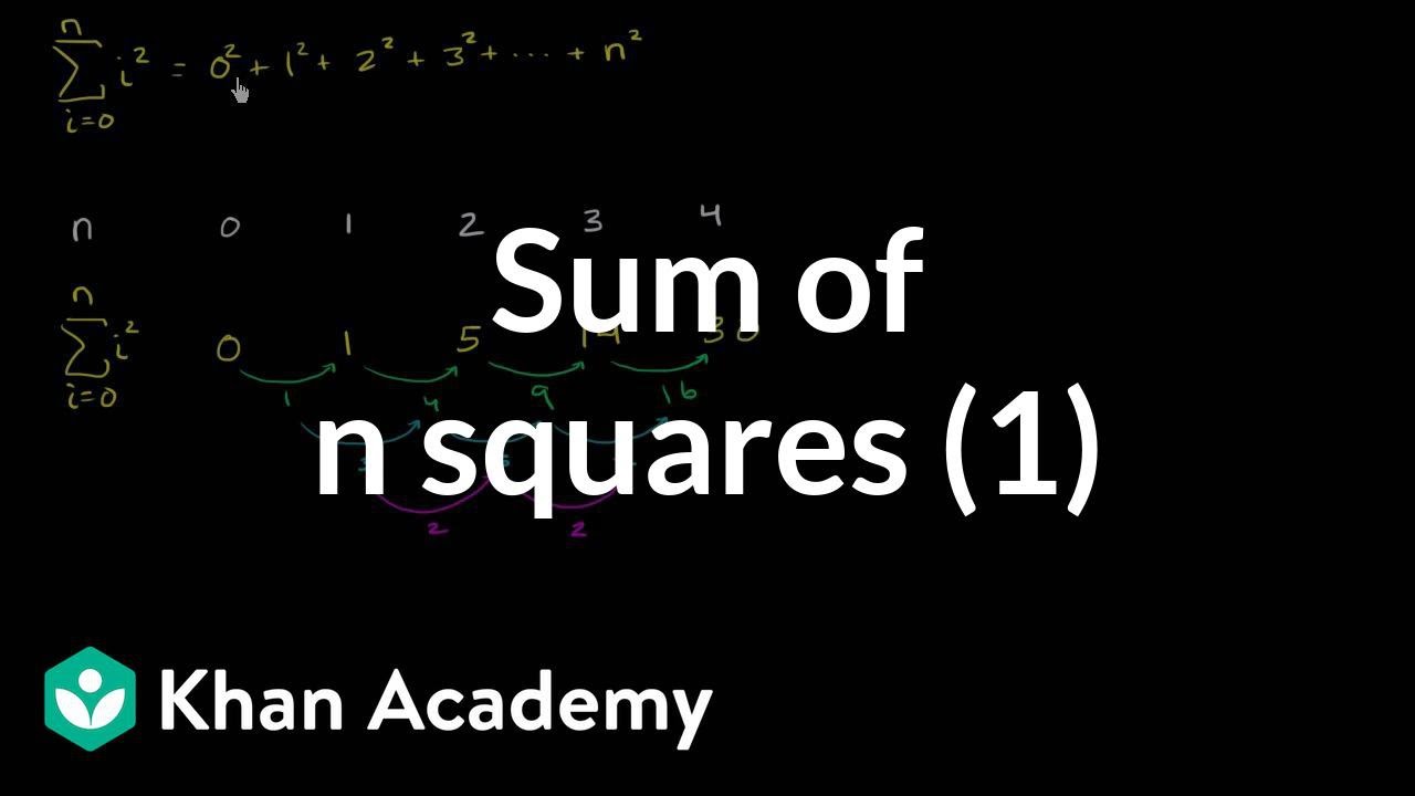 Sum Of N Squares Part 1 Video Khan Academy