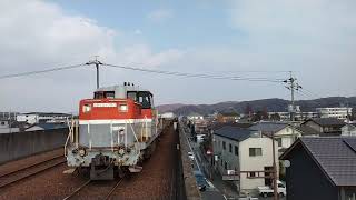 【JR貨物・DE10形】DE10形1750号機到着～発車（通過）①（水島臨海鉄道・弥生駅）