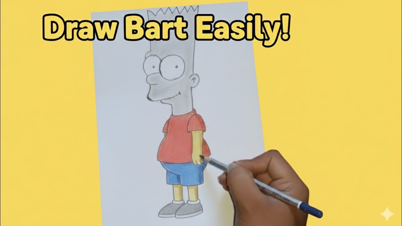 How to Draw Bart Simpson Step by Step | Easy Cartoon Drawing Tutorial ...