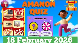 Amazon New game this week Quiz Answers Today 18 February 2026| Amazon Quiz