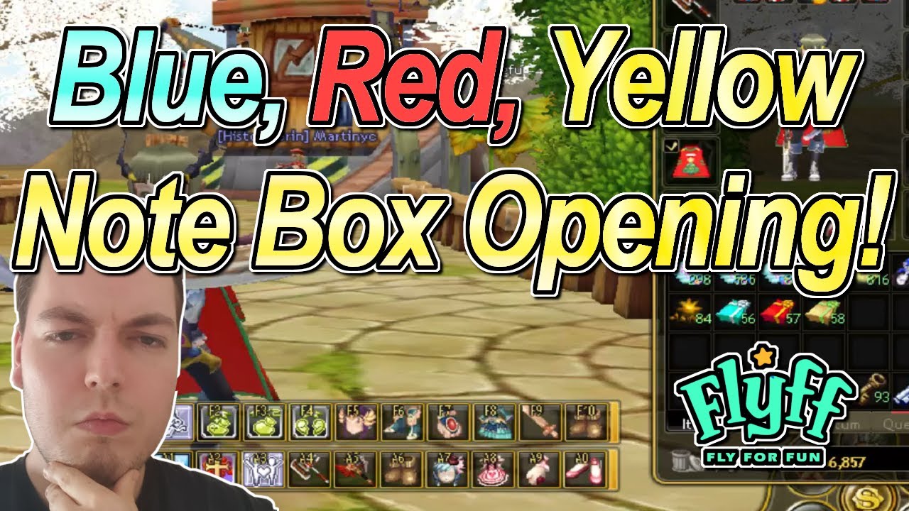 Flyff - Blue, Red, Yellow Note Box Opening! Suche nach Chameleon Hat ...