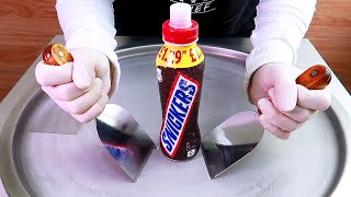 Snickers Milkshake drink ice cream rolls street food - ايس كريم رول سنيكرز