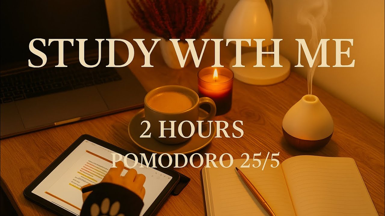🌧️ Study With Me | 2 Hours Pomodoro 25/5 | Rain Sounds & Cozy Night ...