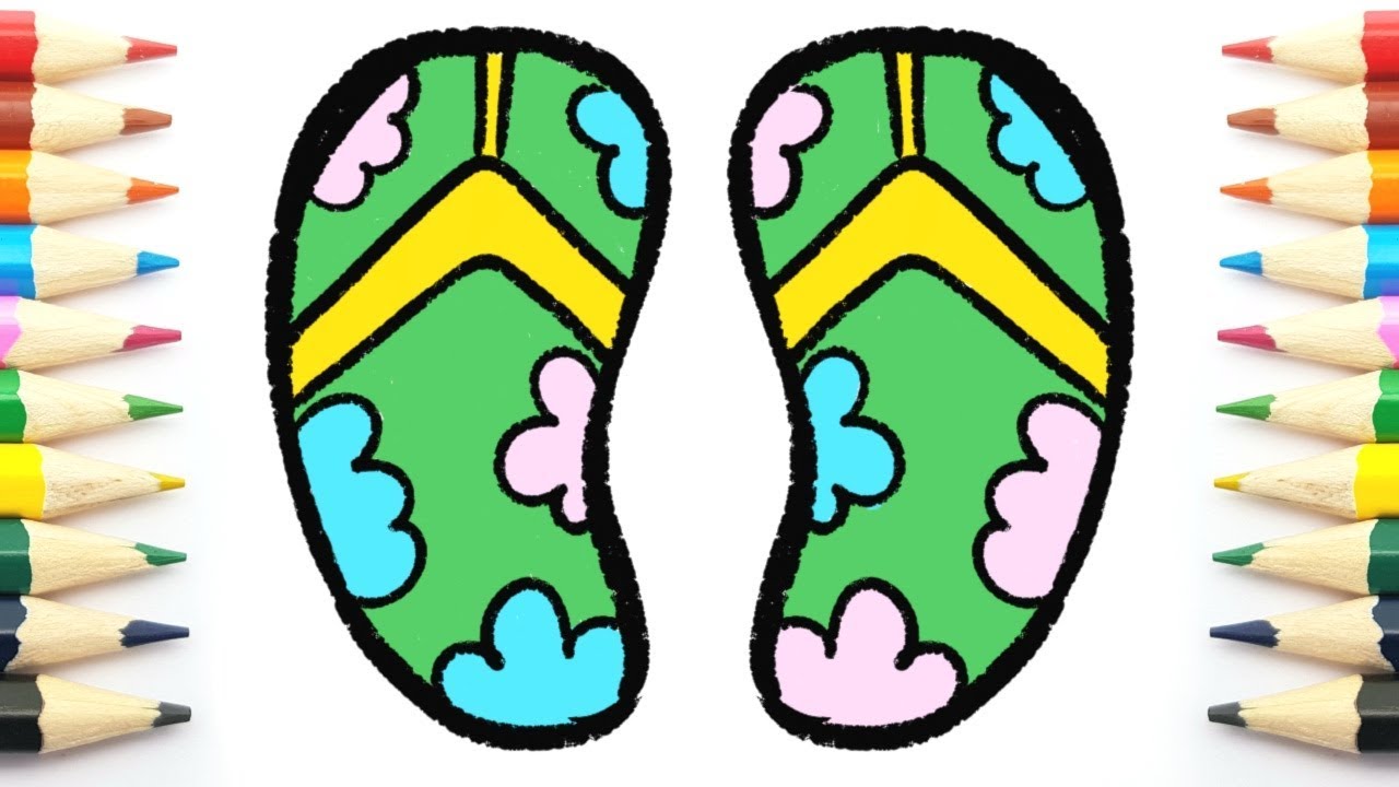 Aprende A Dibujar Y Colorear Chanclas Cangrejo Soles Youtube