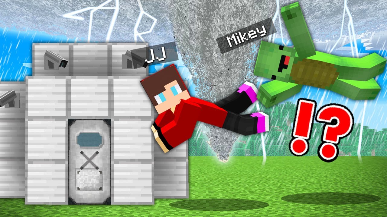 Tornado vs Security House Base In Minecraft JJ and Mikey Challenge ...