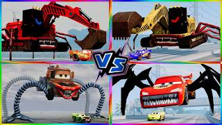 GIANT BOSSES 🚗 BRAIN MCQUEEN Challenge Tiles Hop EXE MACK SPIDER VS SCHOOL BUSS ZOMBIE !🎵 №185