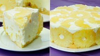 Обязательно попробуйте! Самый нежный сливочный торт с ананасом, без выпечки. | Appetitno.TV Обязательно попробуйте! Самый нежный сливочный торт с ананасом, без выпечки. | Appetitno.TV