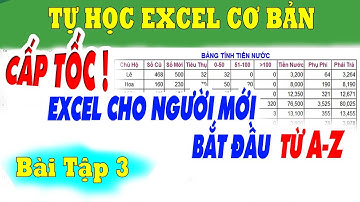 Học Excel Cơ Bản Cấp Tốc Cho Người Mới Bắt Đầu | Học Excel Cơ Bản | Bài 3. Bảng Tính Tiền Nước