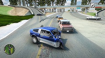 GTA SA Realistic Vehicle Deformation - Crash Testing Ep.5