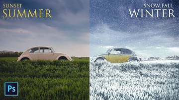 Summer to Winter Snow Photo Transformation - Create Snowfall Season Scene in Photoshop Manipulation