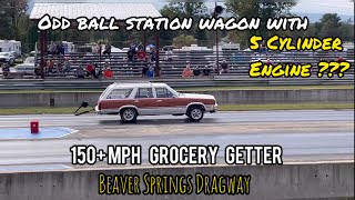 Turbocharged 5 Cylinder Ford Station Wagon @ Beaver Springs Dragway• 150+ mph Grocery Getter!
