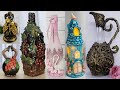 7 Ideias  de GARRAFAS de vidro DECORADAS com BISCUIT - Bottle decoration ideas
