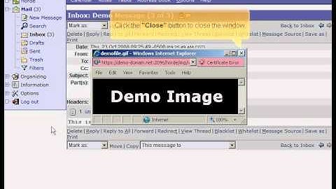 Viewing an email in Horde
