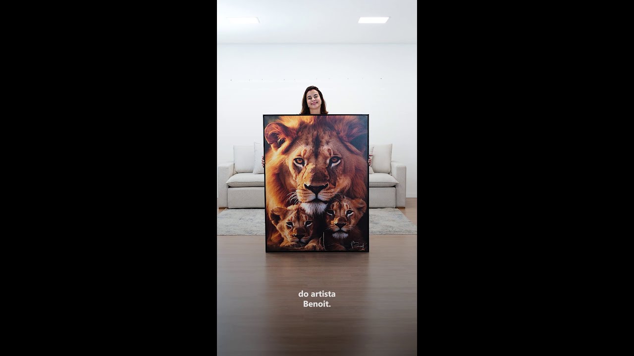 Vídeo de Quadro Proteção Paterna do Leão
