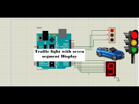 School Project: Traffic Light with Display in Proteus tutorial