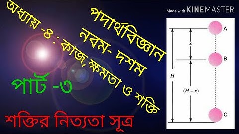 পড়ন্ত বস্তুর ক্ষেত্রে শক্তির নিত্যতা সূত্র।এস এস সি পদার্থবিজ্ঞান। অধ্যায়-৪। পার্ট -৩।  SSC physics
